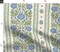 Indian Floral Blue Flowers Green Botanical Traditional Large Scale Stamped Stripes Custom Printed Fabric by Spoonflower Various Fabrics by the Yard or Fat Quarter